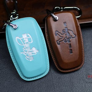 Cover For Bronco Sasquatch Sport 2024 2025 Key Fob Cover Case Leather Keyless Remote Holder Custom Keychain Keyring Pouch Shell Protective