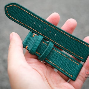 Teal Epsom Calf Leather Watch Band, Epsom Watch Strap 24mm 22mm 21mm 20mm 19mm 18mm 16mm men women, apples Strap 38mm 40mm 42mm 44mm