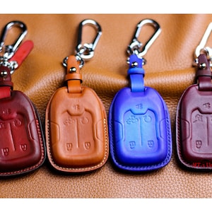 Voor G.m.c Sierra Acadia Denali Chevy Lederen Sleutelhanger Cover Case Suburban Tahoe Chevy Silverado Denali Terrain Yukon Canyon Afstandsbediening Houder