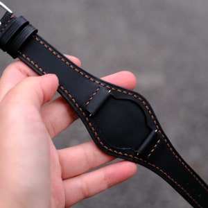 Leather Bund Strap, Bund Watch Band 16mm 18mm 20mm 22mm 24mm, Leather Watch Band, Leather Watch Strap, apples Watch Band, Cuff Band Strap