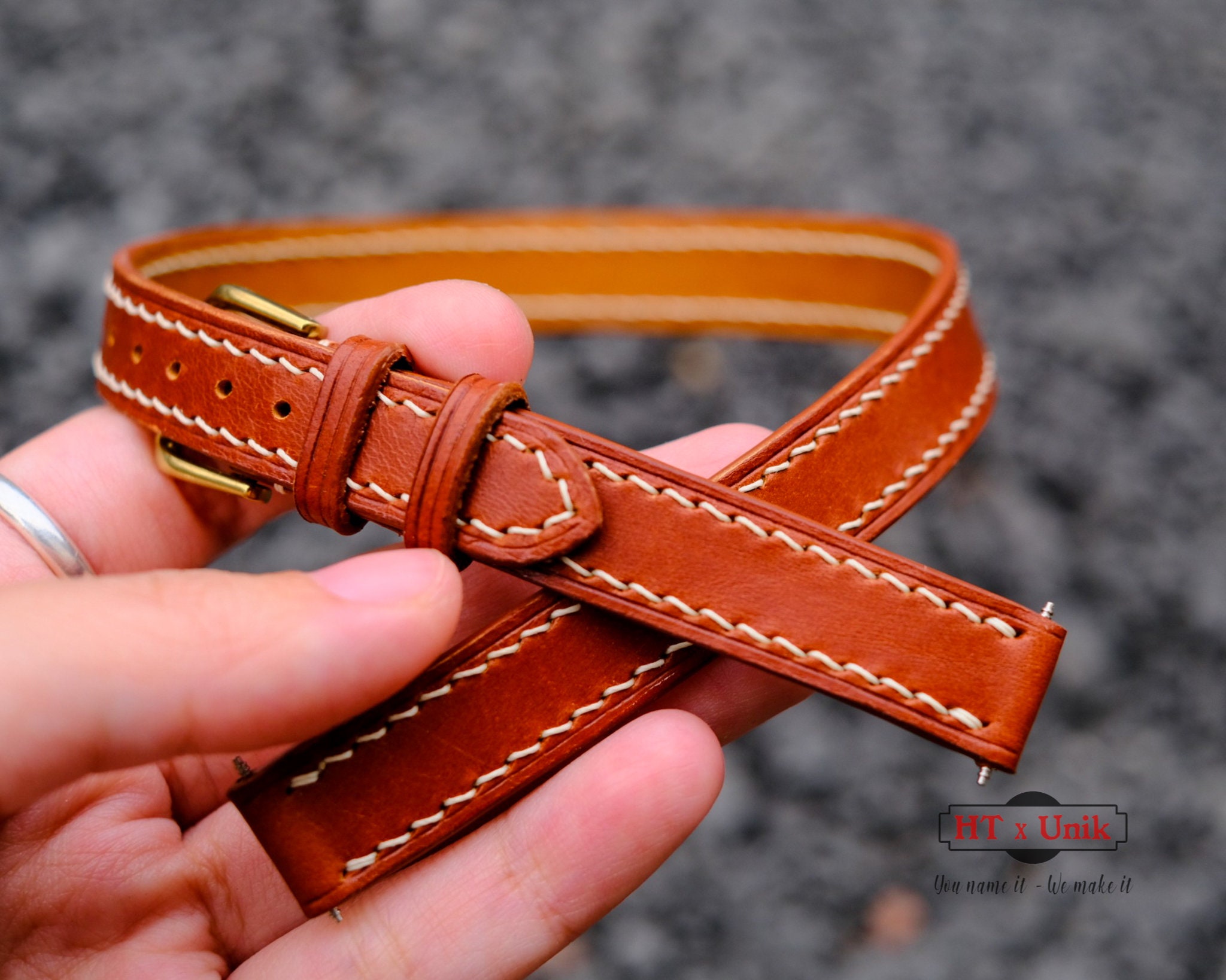 Double Wrap Wristlet Leather Watch Band Strap, Dual Watch Band Ling Strap. Double Wrap Strap band 9mm 10mm 11mm Custom All Size Double Strap