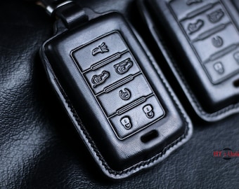 Leather Fob Cover Case For 2023 2024 Wagoneer Cherokee Wrangler Gladiator JL JK Rubicon 2020 2021 Sahara Remote Holder Wagoneer Accessories
