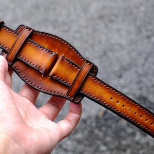 Custom Real Leather Bund Strap, Bund Watch Band 16mm 18mm 20mm 22mm 24mm, Leather Watch Band Watch Strap, apples Bund Band, Cuff Band Strap