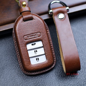 2023 2024 Civic Fob Protect Leather Key Fob Cover Case Accord Vezel Accessories CRV HRV KeyRing Keychain Keyless Remote Holder