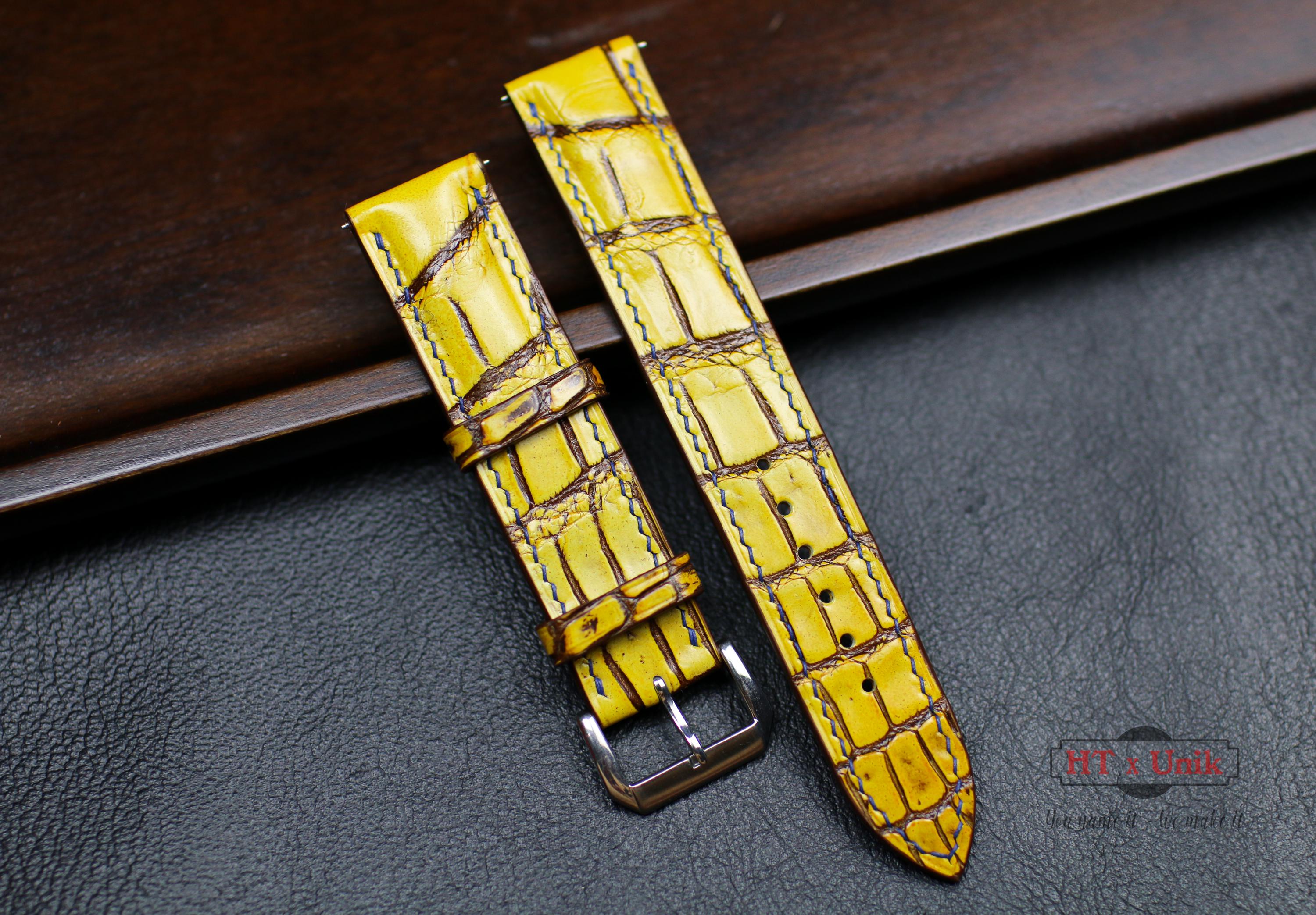 Nizonlaie Cinturino Per Orologio A Sgancio Rapido, Cinturino In Vera Pelle Di Coccodrillo, Cinturino In Pelle Di Vitello Con Grana Di Coccodrillo, Cinturino Universale Da 12 Mm, 14 Mm, 15 Mm, 16 - Foto 6