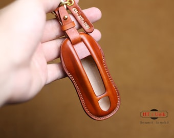 Leather Cover Case Cayenne 92A Panamera 970 971 Carrera 911 991 Taycan Cayman Macan 918 Spyder Boxster Key Fob Cover Case Remote Holder