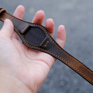 Leather Bund Strap, Bund Watch Band 16mm 18mm 20mm 22mm 24mm, Leather Watch Band, Leather Watch Strap, apples Watch Band, Cuff Band Strap