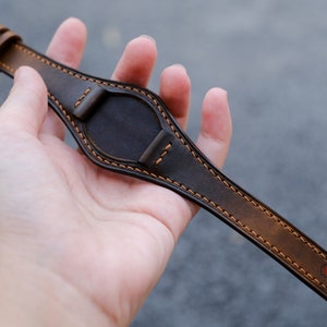 Leather Bund Strap, Bund Watch Band 16mm 18mm 20mm 22mm 24mm, Leather Watch Band, Leather Watch Strap, Apple Watch Band, Cuff Band Strap