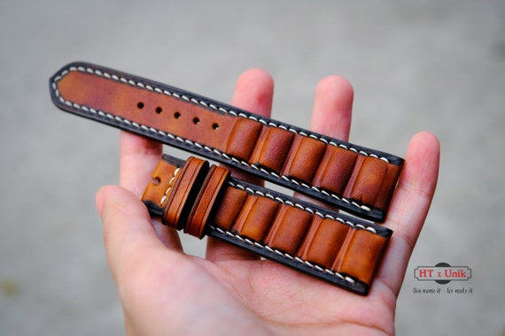 Custom Leather Watch Band, Leather Watch Strap, Genuine leather strap custom size, Unique design Watch Strap 16mm 18mm 20mm 22mm 24mm men