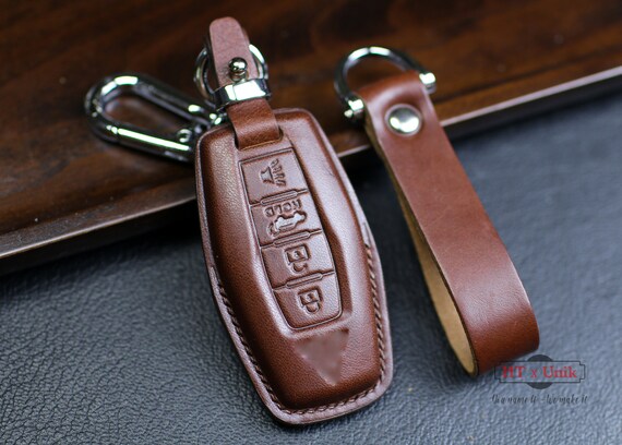 Leather Car Key Cover Smart Remote Control Fobs Shell Protector Case Auto Accessory For Mitsubishi Outlander EK Series 2021 2022 - 34