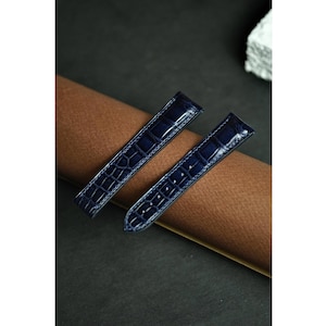 Custom Alligator Watch Strap, Alligator Watch Band 24mm,22mm,21mm,20mm,19mm,18mm,16mm. Luxury Alligator Strap for men women Zermatt lining