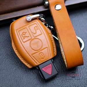 C Class GLC CLs CLa GL R SLk Leather Key Fob Cover Case Protect Amgs W203 W210 W211 W124 W202 W204 W205 W212 W221 W222 W176 Remote Holder