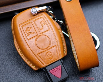 C Class GLC CLs CLa GL R SLk Leather Key Fob Cover Case Protect Amgs W203 W210 W211 W124 W202 W204 W205 W212 W221 W222 W176 Remote Holder