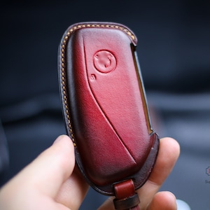Leather Key Fob Case Cover Shell for Bmws 7 Series Ix XM I7 X7 Energy, Bmws X7 G07 2023 Smart Remote Key Shell Fob Keychain Holder Protector