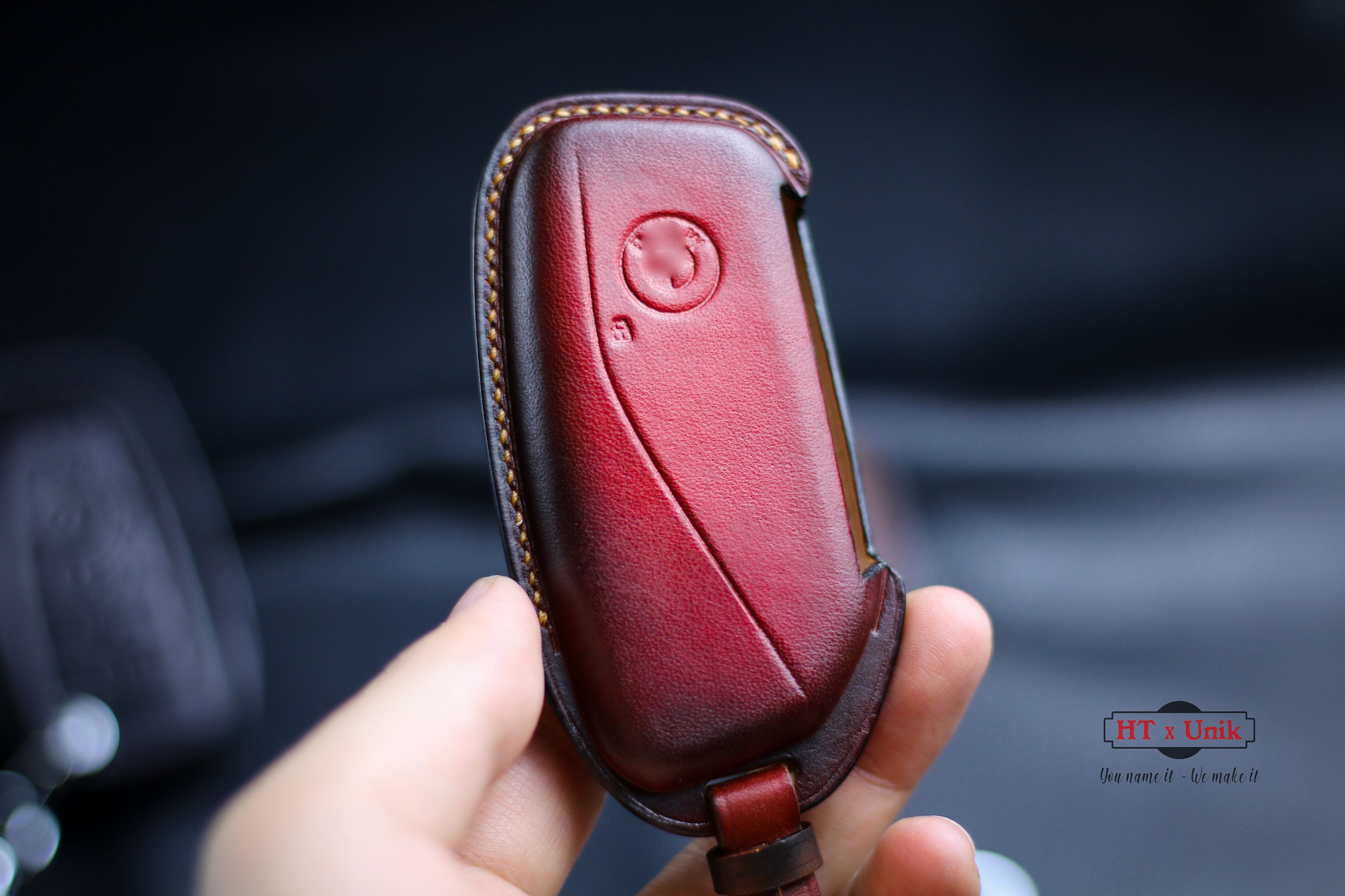 Leather Key Fob Case Cover Shell for BMW 7 Series Ix XM I7 X7