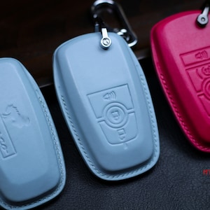 Robin Egg Blue Cover For 2025 Bronco Sasquatch Key Fob Case 2023 Bronco Sport 2024 2022 Remote Holder Custom Bronco Leather Keychain Keyring