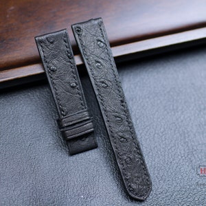 Black Ostrich Leather Watch Band Strap 24mm 22mm 21mm 20mm Brown Ostrich Leather Watch Band 19mm 18mm 16mm Ostrich Leather Strap Men Women