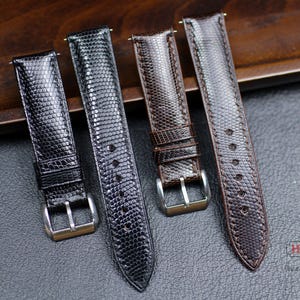 Genuine Lizard Leather Watch Strap 24mm 22mm 21mm 20mm 19mm 18mm 16mm Lizard Skin Watch Band. Luxury Lizard Replacement Strap Gift Men Women