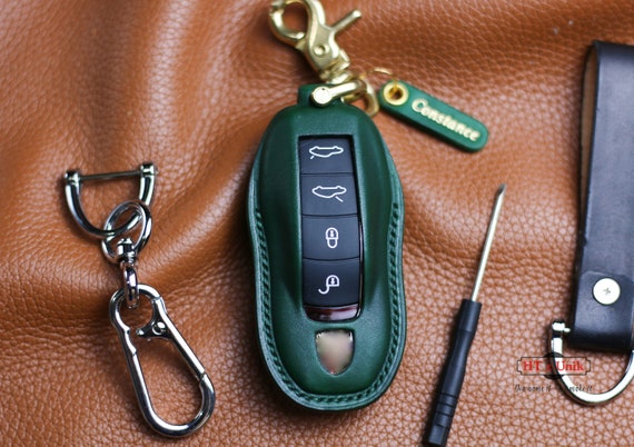 Housse de protection en cuir pour porte clés de voiture, accessoire  automobile pour Porsche Cayenne Panamera Macan Cayman 911 718