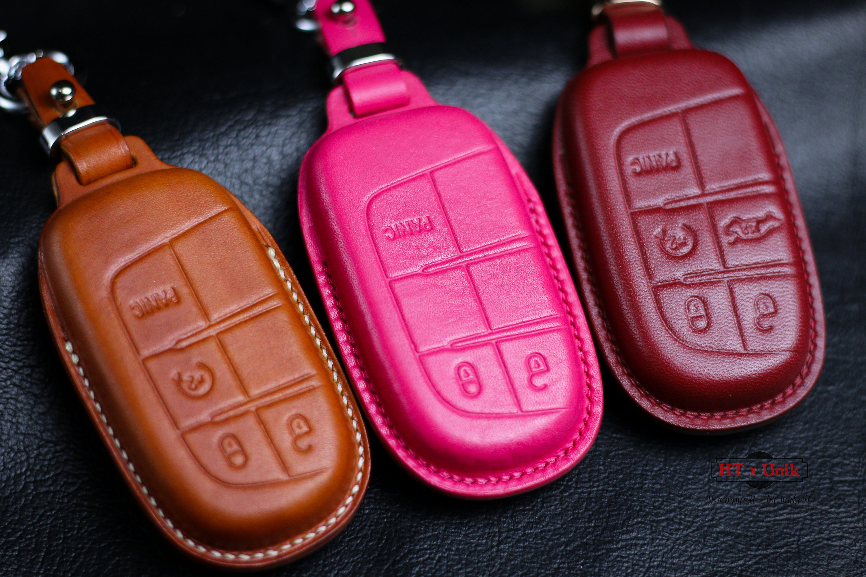Leather Key Case for Challenger Charger Journey SRT Scat