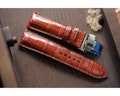 Alligator Leather Watch Strap 24mm 22mm 21mm 20mm 19mm 18mm 16mm Alligator Watch Band with Deployant Clasp. Genuine Alligator Leather Strap product logo