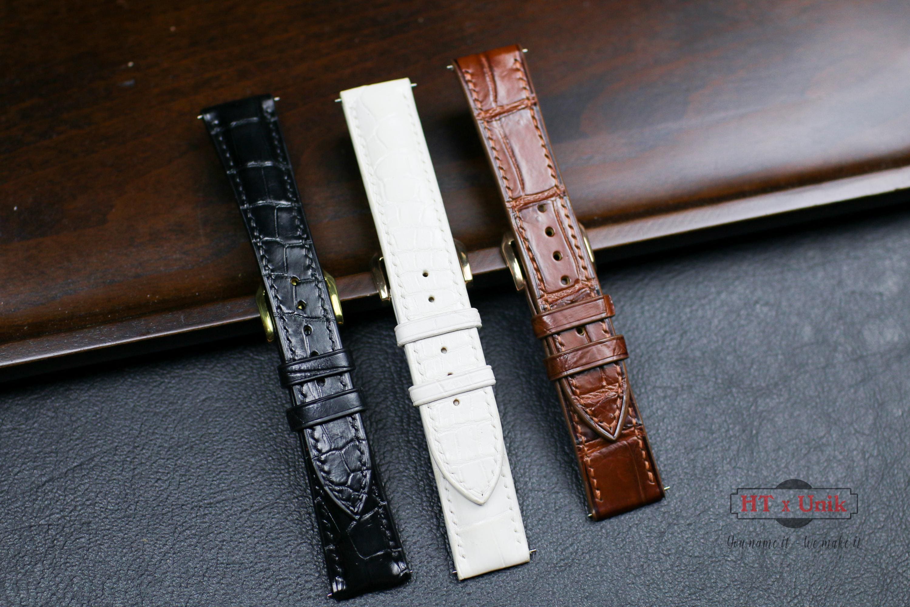 Cartier  未使用　純正レザー alligatorストラップ 黒 Cartier 未使用 純正レザー alligatorストラップ 黒