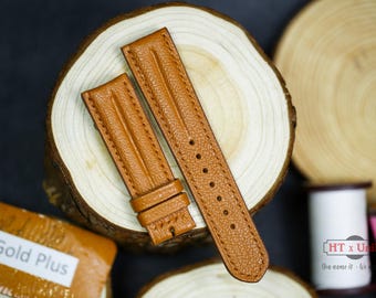 Double Padded Alran Leather Watch Strap 24mm 22mm 21mm 20mm Handmade French Goat Leather Band Men Women 19mm 18mm 16mm Custom Sizes