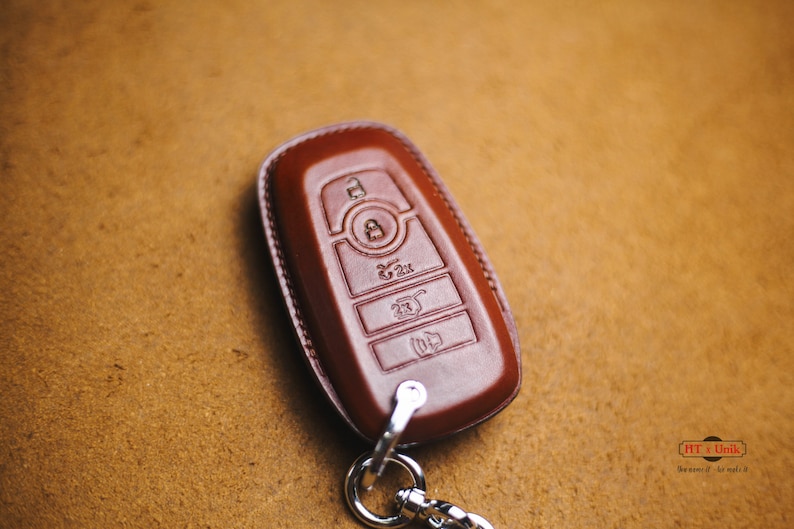 Fob Cover Case for Mustang Mach E 2021 2022 Leather Key Fob Cover Case Mustang Keychain Keyless Remote Holder Custom Stamping Horse Mustang image 6