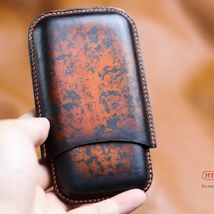 Aangepaste lederen Humidor Box sigarenkoffer, sigarenhouder voor 2/3 buizen, reissigaarkoffer, opslag van sigarenaccessoires, cadeau voor groomsmen papa