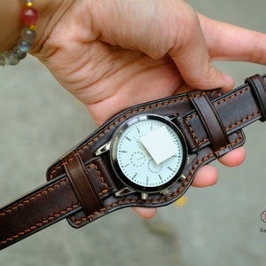 Leather Bund Strap, Bund Watch Band 16mm 18mm 20mm 22mm 24mm, Leather Watch Band, Leather Watch Strap, apples Watch Band, Cuff Band Strap