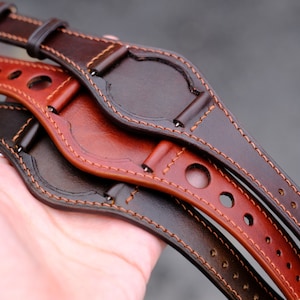 Leather Bund Strap, Bund Watch Band 16mm 18mm 20mm 22mm 24mm, Leather Watch Band, Leather Watch Strap, apples Watch Band, Cuff Band Strap