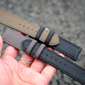 Custom Epsom Calf Leather Watch Band, Epsom Watch Strap 24mm 22mm 21mm 20mm 19mm 18mm 16mm men women, apples Watch Strap 38mm 40mm 42mm 44mm