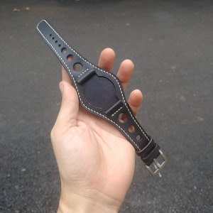 Leather Bund Strap, Bund Watch Band 16mm 18mm 20mm 22mm 24mm, Leather Watch Band, Leather Watch Strap, apples Watch Band, Cuff Band Strap