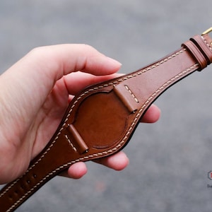 Leather Bund Strap, Bund Watch Band 16mm 18mm 20mm 22mm 24mm, Leather Watch Band, Leather Watch Strap, apples strap Band, Cuff Band Strap