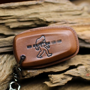 Cover For Bronco Sasquatch Sport 2024 2025 Key Fob Cover Case Leather Keyless Remote Holder Custom Keychain Keyring Pouch Shell Protective
