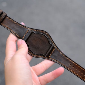 Leather Bund Strap, Bund Watch Band 16mm 18mm 20mm 22mm 24mm, Leather Watch Band, Leather Watch Strap, apples bund Band, Cuff Band Strap