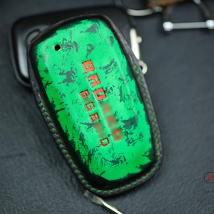 Cover For Bronco Sasquatch Sport 2024 2025 Key Fob Cover Case Leather Keyless Remote Holder Custom Keychain Keyring Pouch Shell Protective