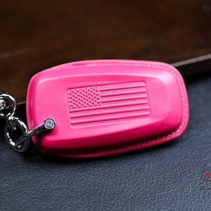 Covers For Mustangs Mach Dark horse Shellby Cobra Gt Gt500 Gt350 2024 2023 Leather Key Fob Cover Case Mustang Keychain Keyless Remote Holder