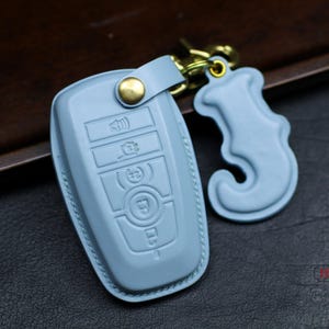 Robin Egg Bronco Sport Key Fob Cover Case with Sasquatch Bigfoot Bronco Horse Pony Sasquatch Fob Protect 2023 2024 Bronco Holder Keychain