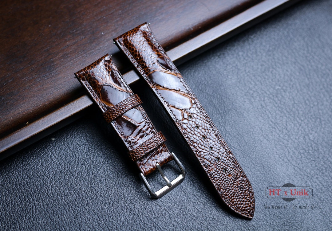 Echt Straußenleder Uhrenarmband 24mm 22mm 21mm 20mm - Main Image