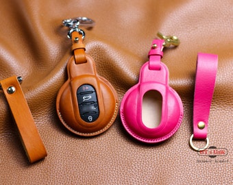 Ontto Cowhide Car Key Cover Fit For BMW MINI One Cooper S F66 PHEV - View #7