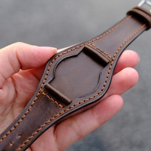 Leather Bund Strap, Bund Watch Band 16mm 18mm 20mm 22mm 24mm, Leather Watch Band, Leather Watch Strap, apples bund Band, Cuff Band Strap