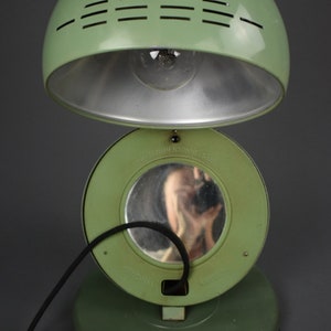 Vintage Green Medical Bauhaus Table lamp from 1930,Industrial Still Klein Hohensonne S 100 Original Hanau Light,Vintage Decor Lamp, MCM zdjęcie 8