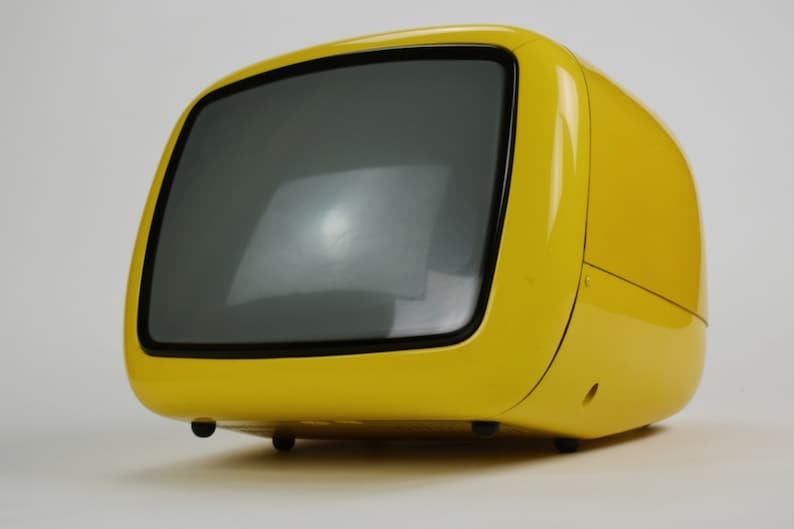 Space Age Yellow Portable Tv, Iskra Minirama, Vintage Home Decor, Retro Tv, MCM, MOMA New York, Iskra Tv, Minirama Tv, Retro Decor, Vintage image 2