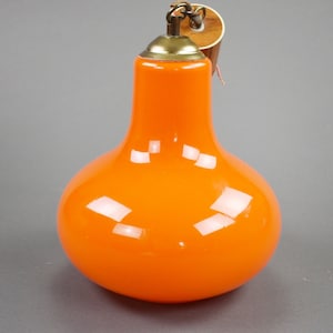 Vintage Orange Glass Pendant Light, Orange Ceiling Lamp, Yugoslavia Lamp from 70&#39;s, Glass Ceiling Light Fixture, Mid Century Modern Lamp