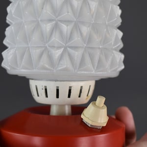 Vintage Desk Lamp, MCM Light Fixture, Made in Europe in the 1970&#39;s, Geometrical Glass Lamp Shade, Mid Century Nightstand Lamp, MCM Light