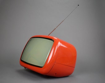 Space Age Red Portable Minirama Tv,Yugoslavia 70's, Red Plastic Portable Television, Retro Tv, MCM Red Tv, Moma Museum Tv, Rare Vintage Tv