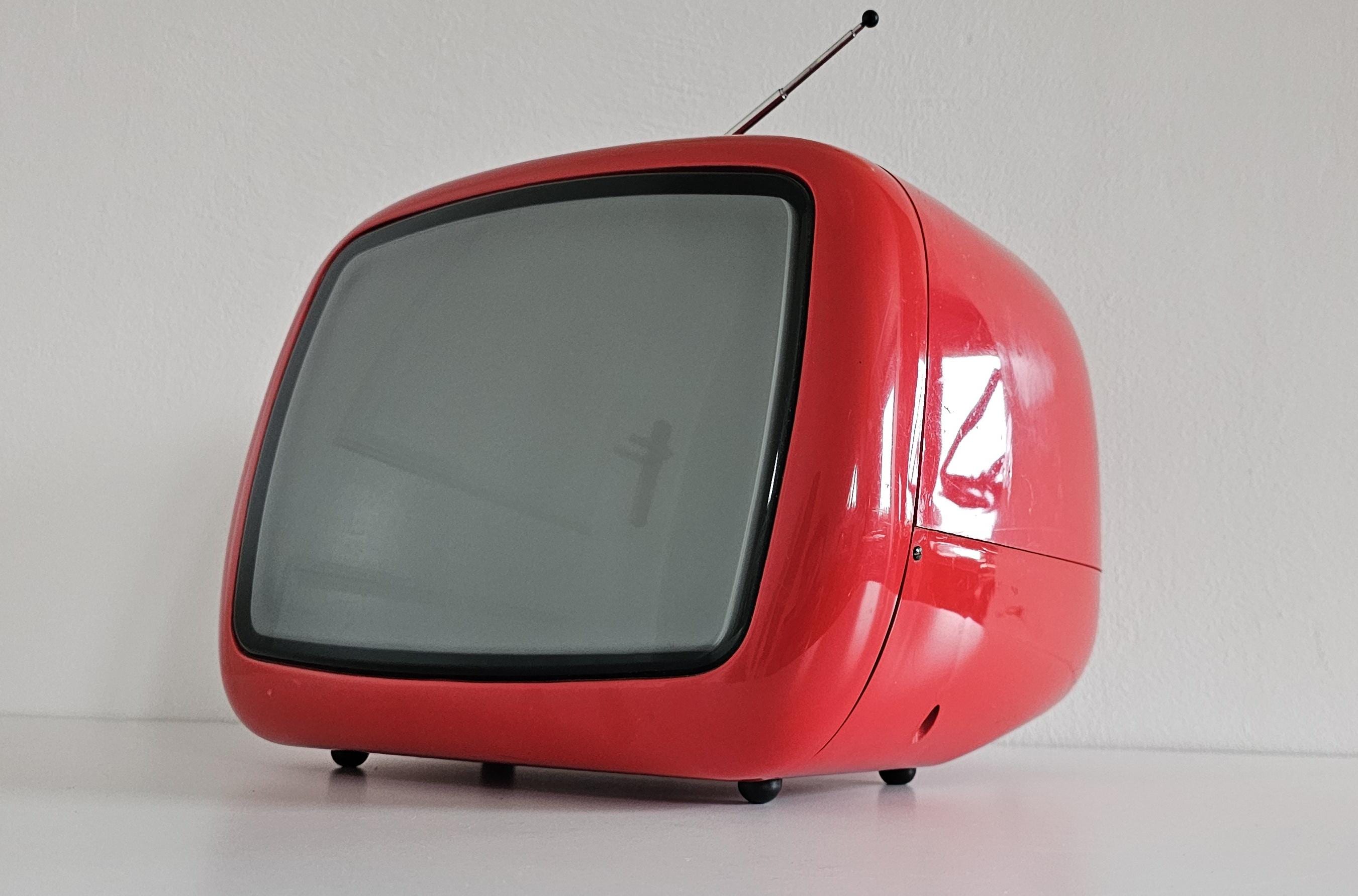 Space Age Red Portable Iskra Minirama Tv/ Yugoslavia 70's/ Red