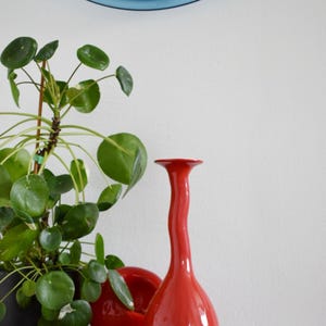 Vintage Red Ceramic Vase/ Rare Handmade Vase/ Vintage Vase Decor/ Retro 70&#39; Home Decor/ Space Age Vase/ HandmadeRetro Red Vase/ Modern Vase