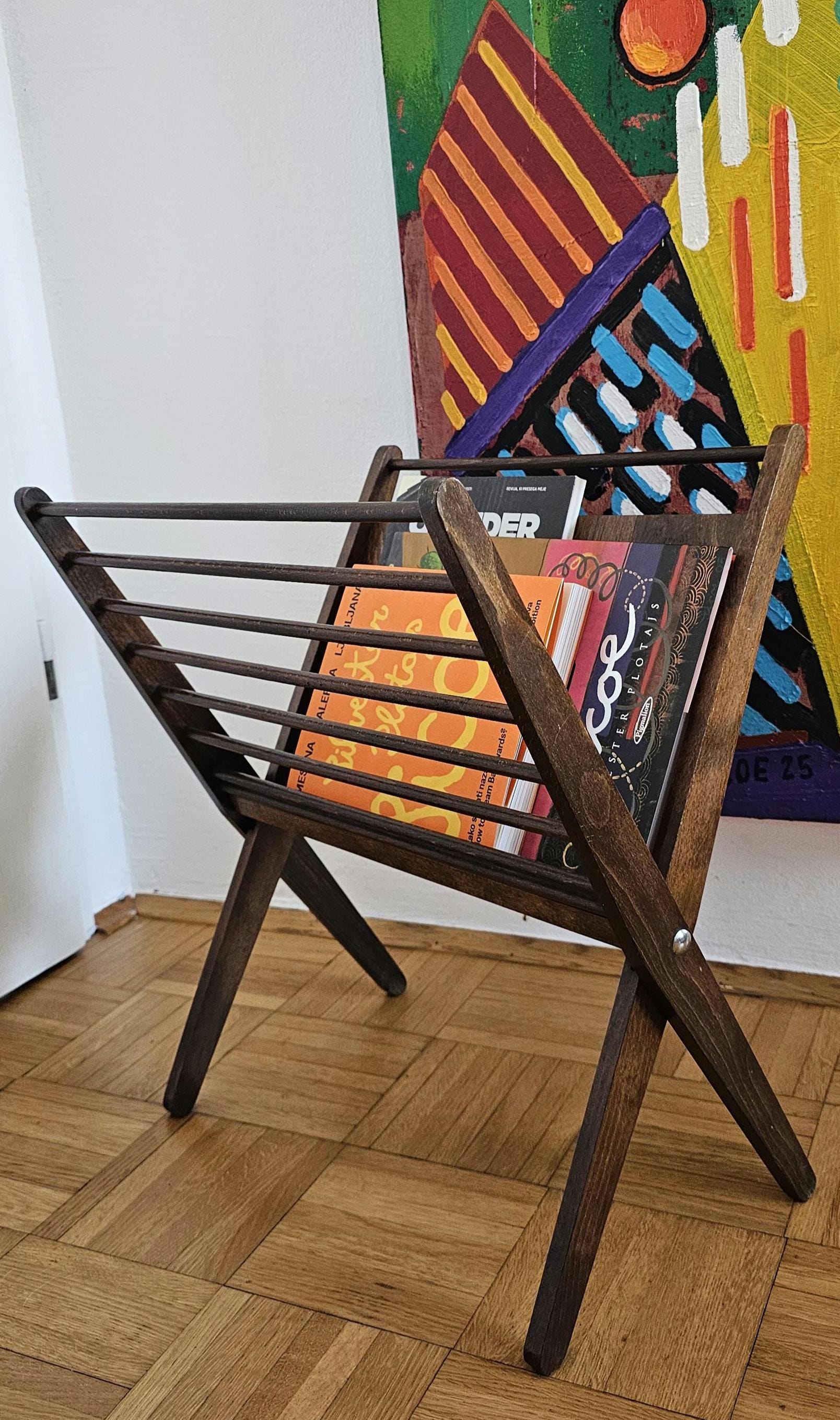 Mid Century Modern Magazine Rack by Niko Kralj for Stol Kamnik